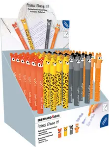 EBERHARD FABER Stylo Animal Erase it!, présentoir de 36