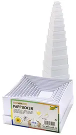 folia Boîtes de cadeau "carré", 12 tailles assorties, blanc