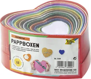 folia Boîte cadeau "Coeur", tailles/couleurs assorties