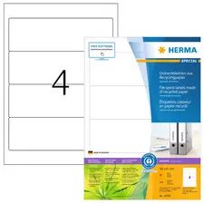 HERMA Étiquette pour dos de classeur recyclée, 192 x 61 mm,