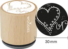 COLOP Tampon à motif Woodies Handmade "coeur