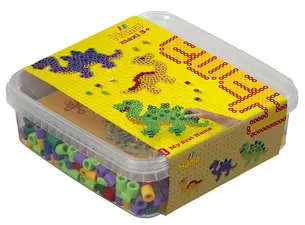 Hama Perles à repasser maxi + plaque "dinosaure", en boîte