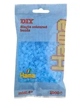 Hama Perles à repasser midi, sachet, aqua transparent