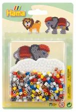 Hama Perles à repasser midi "Eléphant/lion", sous blister