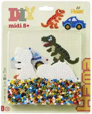 Hama Perles à repasser midi "Voiture/dinosaure", en blister