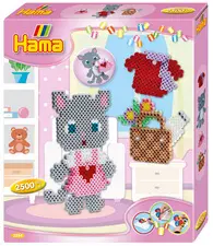 Hama Perles à repasser midi "Chat habillé", boîte cadeau