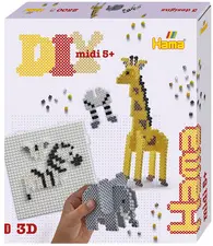 Hama Perles à repasser midi "Safari", coffret cadeau, 3D