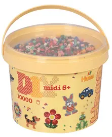 Hama Perles à repasser midi "mélange", dans un seau