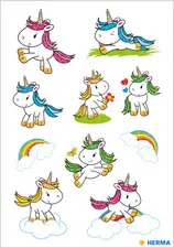 HERMA Autocollants DECOR "Bébé licorne", pailleté