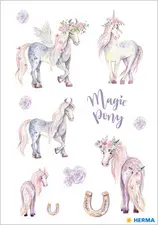 HERMA Autocollants DECOR "Poney", pailleté