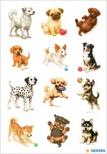 HERMA Stickers DECOR Chiens joueurs, papier
