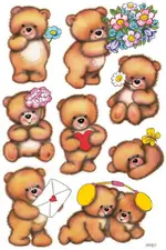 HERMA Stickers DECOR "ours avec fleurs
