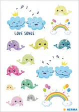 HERMA Sticker DECOR "Love Songs", pailleté