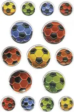 HERMA Sticker MAGIC "Ballons de foot multicolores", gaufré