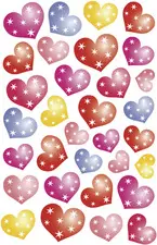 HERMA Sticker MAGIC "Coeurs étoilés", film plastique
