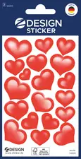 AVERY Zweckform ZDesign Sticker CREATIVE "coeurs", rouge