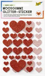 folia Sticker pailleté en caoutchouc mousse HEARTS LOVE