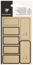 Clairefontaine Etiquettes adhésives "Rectangle kraft", noir