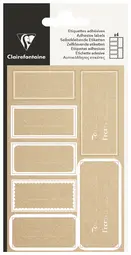 Clairefontaine Etiquettes adhésives "Rectangle kraft",blanc