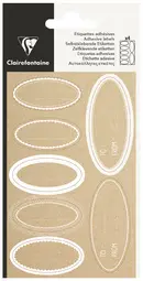 Clairefontaine Etiquettes adhésives "Ovale kraft", blanc