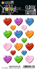HERMA Tatouage CLASSIC "Coeurs multicolores