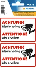 HERMA Hinweisetiketten "ACHTUNG! Videoüberwachung