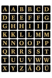 HERMA stickers alphabetique A-Z, film marqué, noir/or