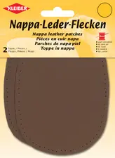 KLEIBER Patch en cuir nappa, 125 x 100 mm, brun foncé