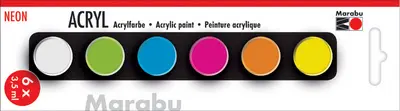 Marabu Set de peinture acrylique "NEON", 6 x 3,5 ml