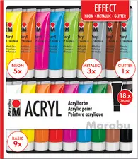 Marabu Set de peinture acrylique "EFFECT", 18 x 36 ml