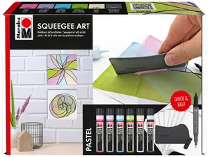 Marabu Kit acrylique Acryl Color Squeegee Art Pastel