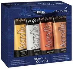 KREUL Peinture acrylique el Greco Acrylic Metallic, set de 4