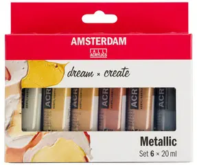 ROYAL TALENS Peinture acrylique AMSTERDAM Metallic, 6x 20 ml