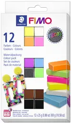 FIMO Set de pâte à modeler "fluo", set de 12