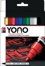 Marabu Feutre acrylique "YONO", 0,5 - 1,5 mm, set de 6