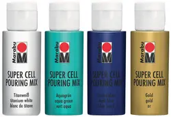 Marabu Super Cell Pouring Mix-Set OCEAN, 4 x 60 ml