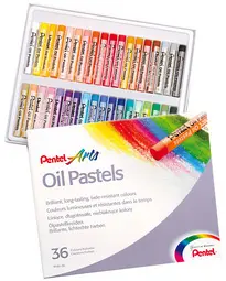PentelArts Pastels à huile PHN4, étui en plastique de 36