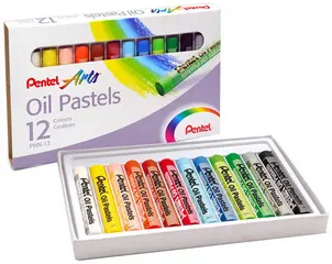 PentelArts Pastels à huile PHN4, étui en plastique de 12