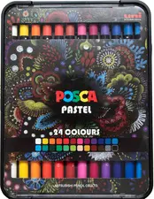 POSCA Crayon de cire PASTEL KPA100, étui de 24