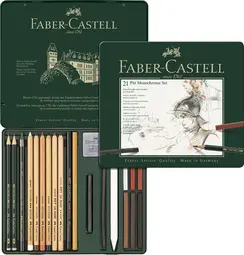 FABER-CASTELL PITT MONOCHROME Set medium, étui de 21 pièces