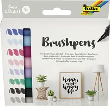 folia Stylo pinceau Brush Pens "Basic & Pastell", kit de 8