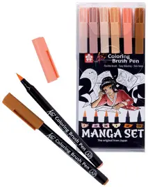 SAKURA Set Manga Koi Coloring Brush, étui de 6
