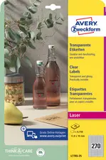 AVERY Zweckform Etiquettes transparentes, 99,1 x 139 mm