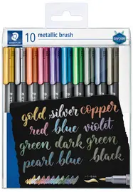 STAEDTLER Feutre pinceau metallic brush, étui de 10