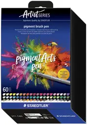STAEDTLER Feutre pigment brush pen, étui carton de 60