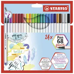 STABILO Feutre pinceau Pen 68 brush, étui en carton de 24