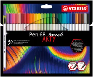 STABILO Feutre pinceau Pen 68 brush ARTY Edition, étui de 30
