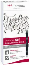 TOMBOW Feutre double pointe ABT DUAL BRUSH PEN, tons gris