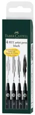 FABER-CASTELL Feutre PITT artist pen, étui de 4, noir