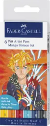 FABER-CASTELL Feutre PITT artist pen Manga Shônen, étui de 6